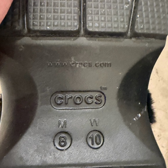 Black Furry Platform Crocs Sz10 - Picture 4 of 6
